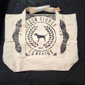 Victoria's Secret Pink Canvas Tote Bag - Beige